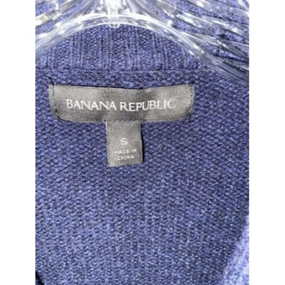 Banana Republic Wool Blend Cardigan Shawl Collar Blue Plaid Men’s Size S…